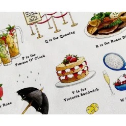 A Very English Alphabet Tea Towel