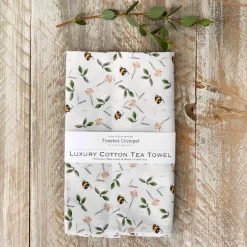 Bees On Duck Egg Tea Towel