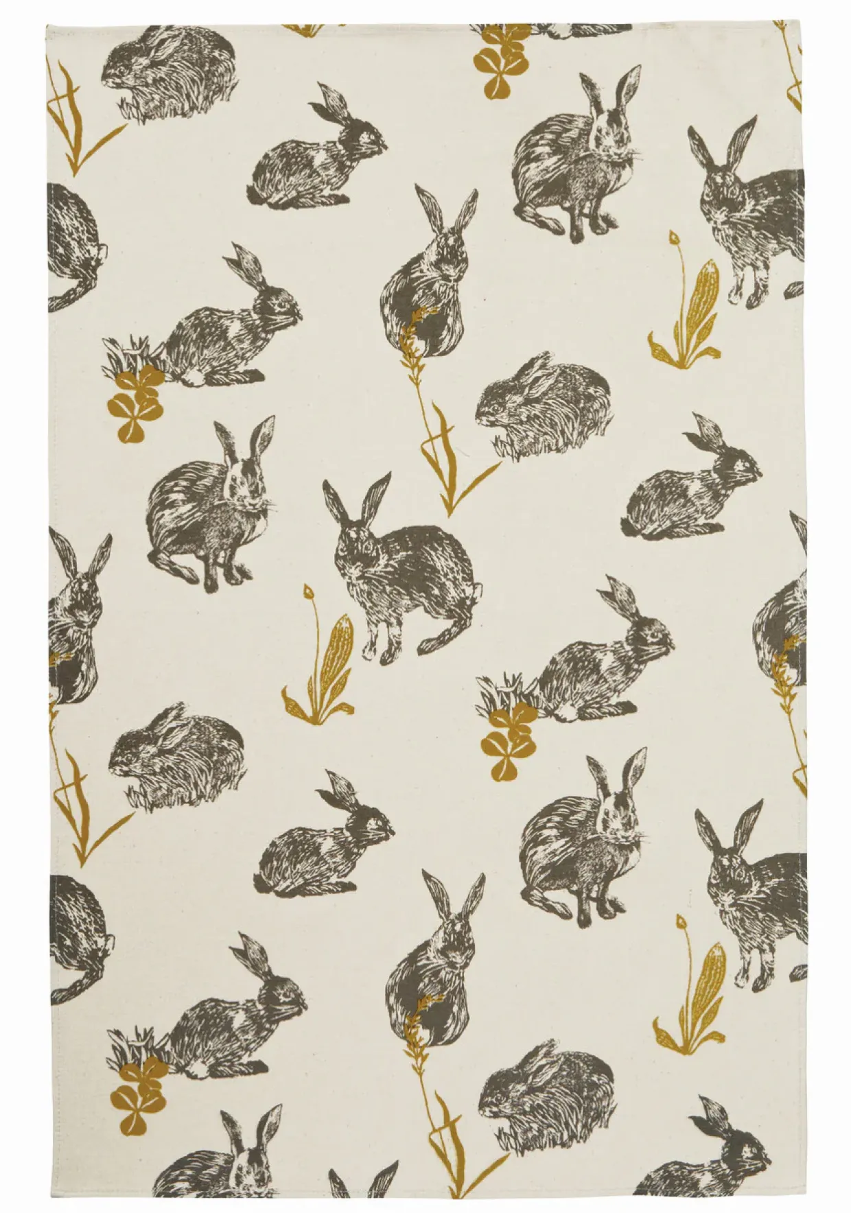 Block Print Rabbit Tea Towel