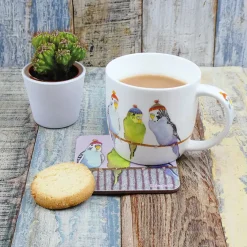Budgies In Beanies Bone China Mug (Boxed)