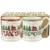 Christmas Cabin Set Of 2 Half Pint Mugs