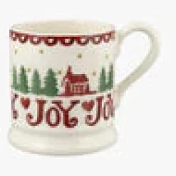 Christmas Cabin Set Of 2 Half Pint Mugs