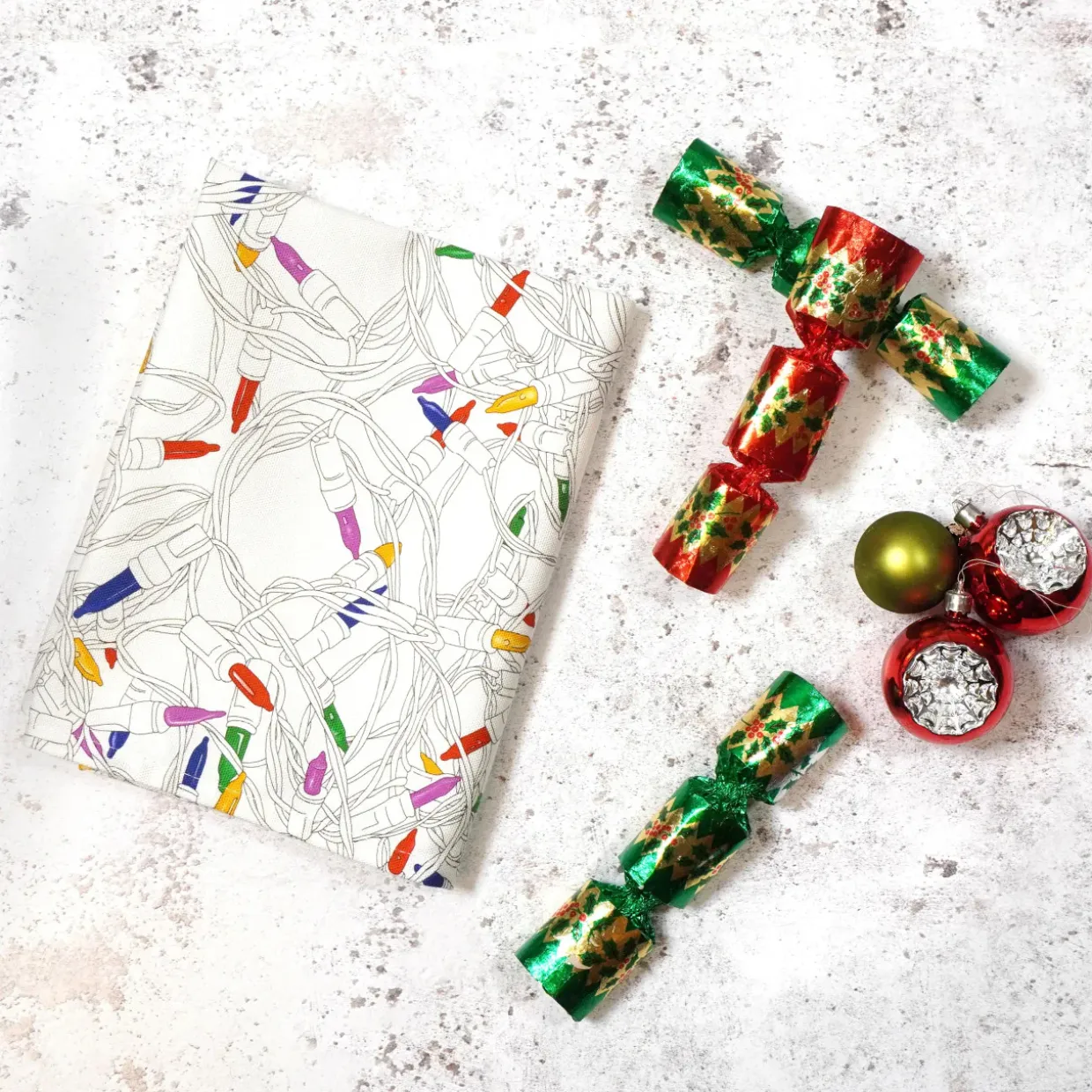 Christmas Lights Tea Towel By Corinne Alexander