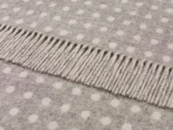 Classic Collection Spot Gray Merino Lambswool Throw Blanket