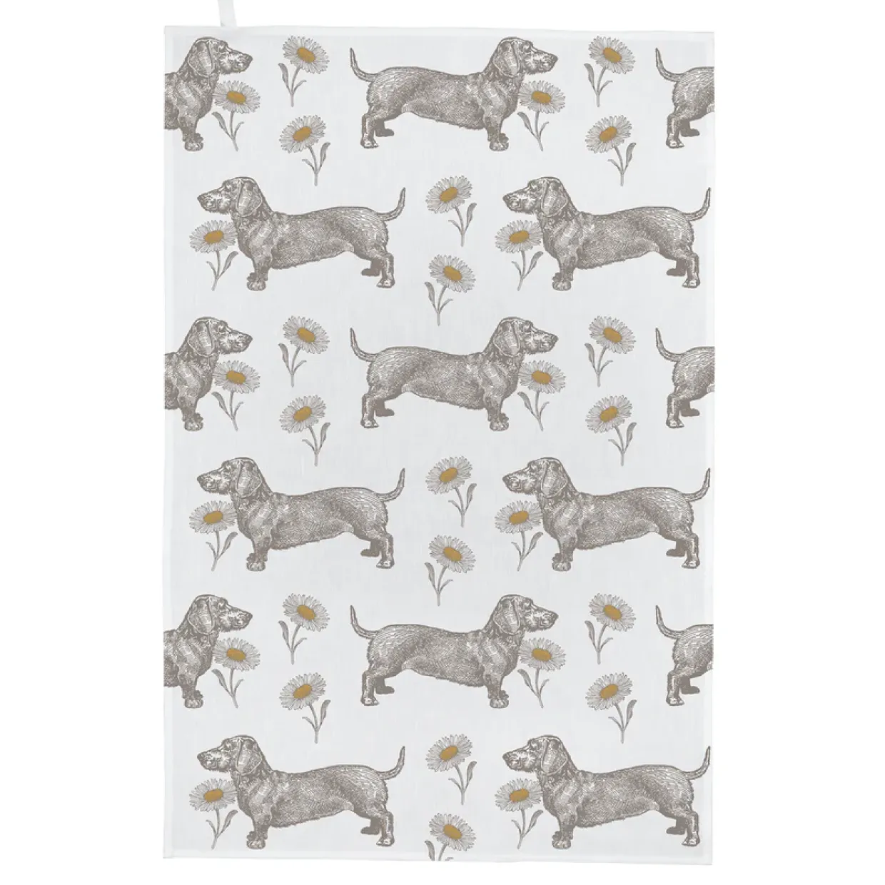 Dog & Daisy Tea Towel