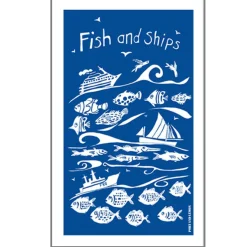 Fish And Ships 100% Cotton Tea Towel