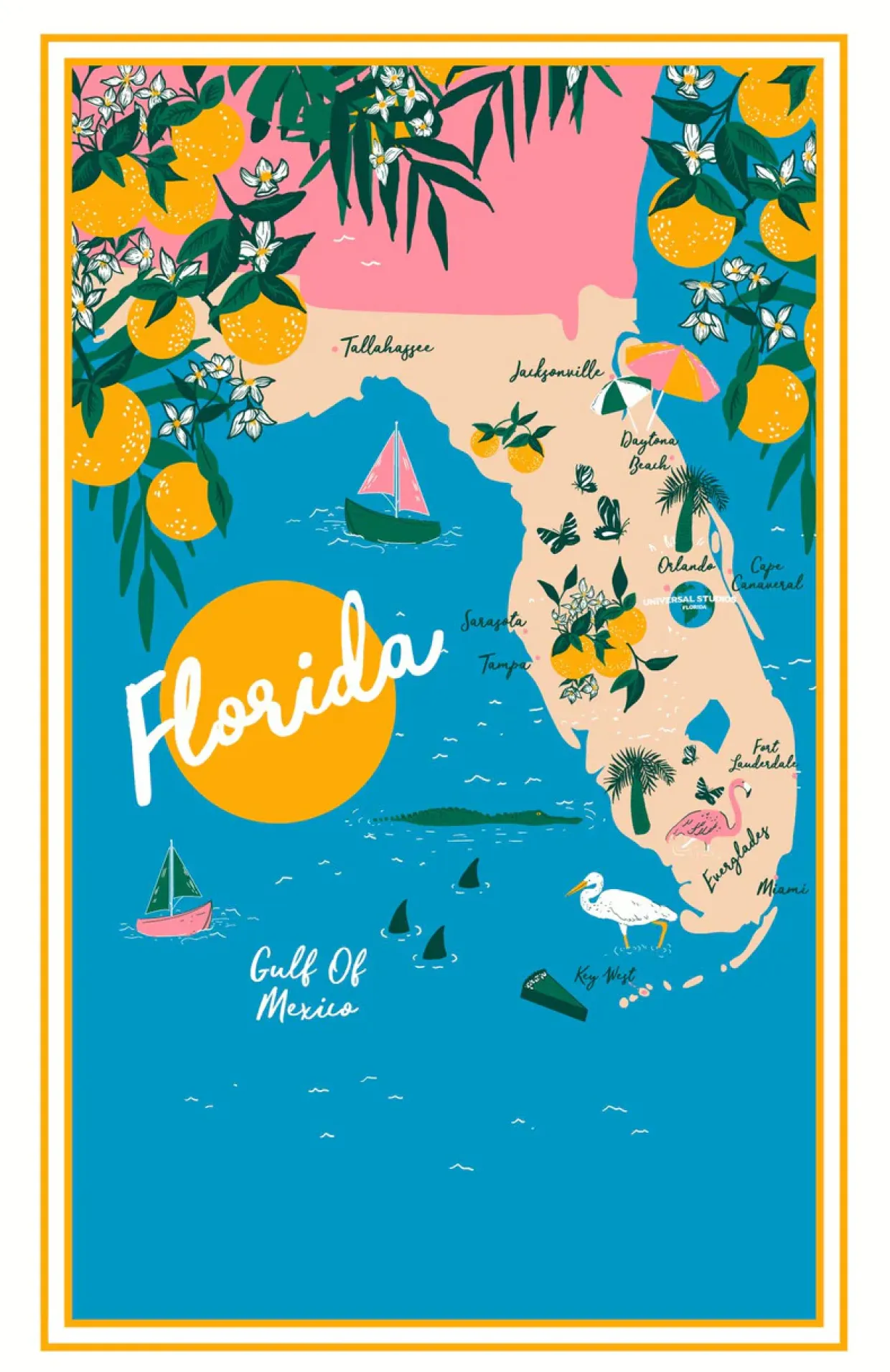 Florida Cotton Tea Towel