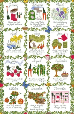 Gardener's Calendar Tea Towel