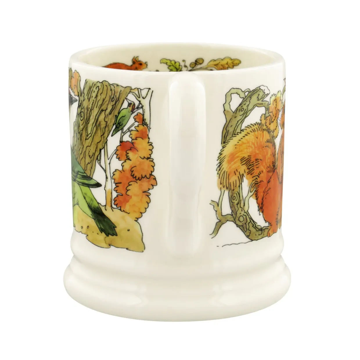 Green Woodpecker And Red Squirrel 1/2 Pint Mug