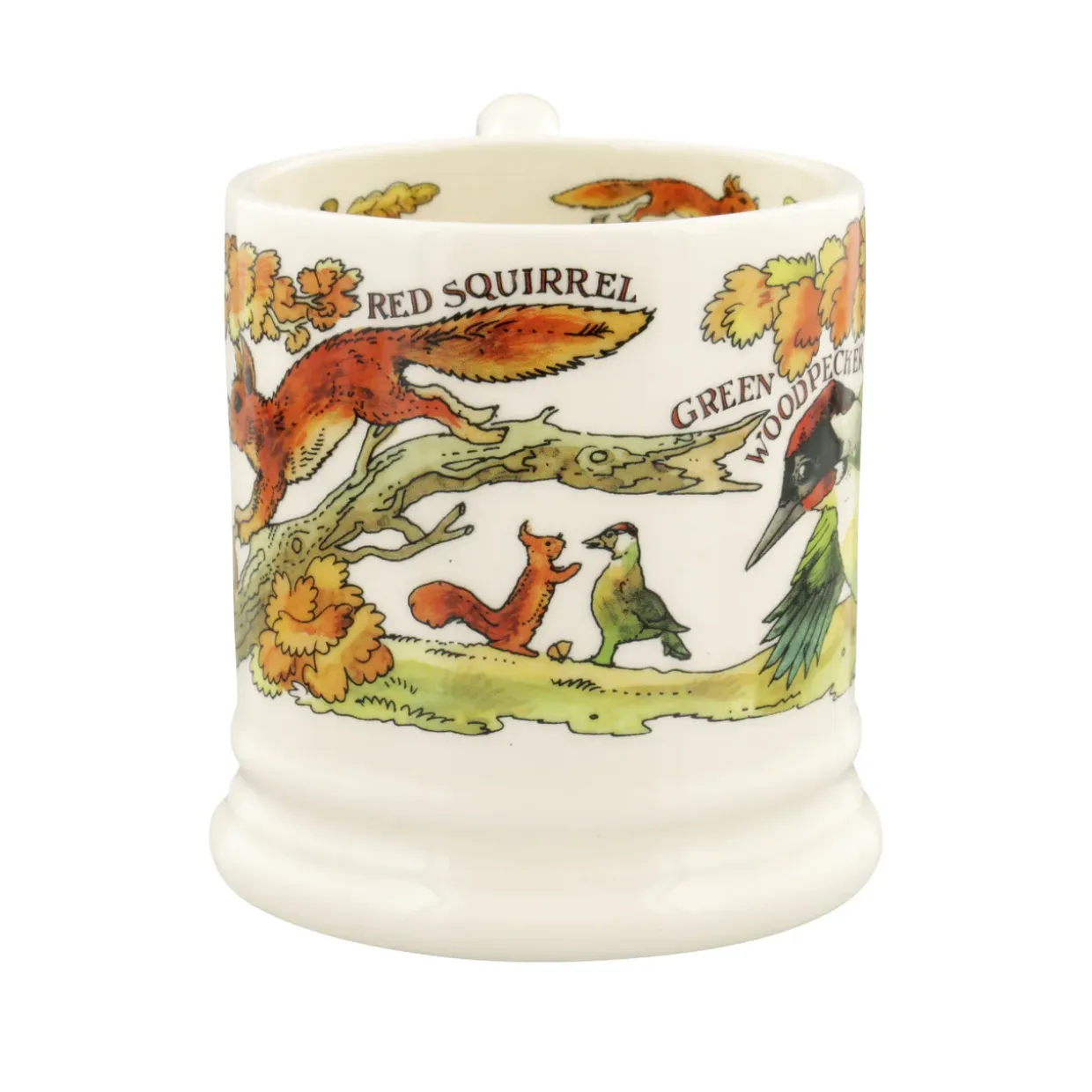 Green Woodpecker And Red Squirrel 1/2 Pint Mug