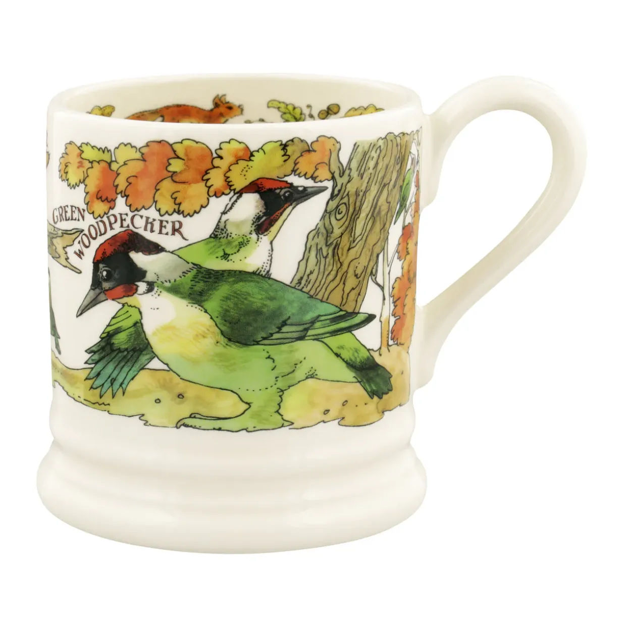 Green Woodpecker And Red Squirrel 1/2 Pint Mug