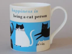 Happiness Cat Person Turquoise Mug