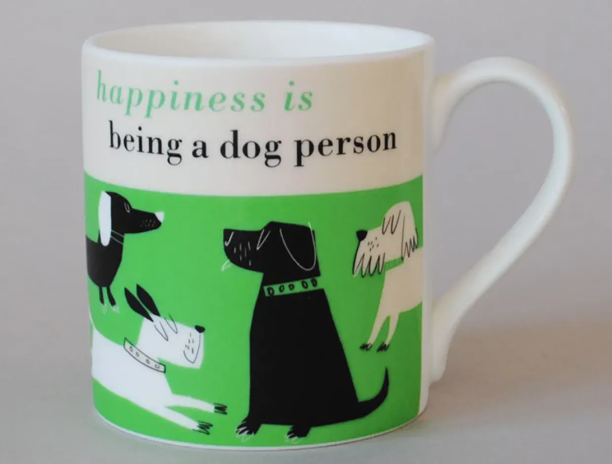 Happiness Dog Person Green Mug