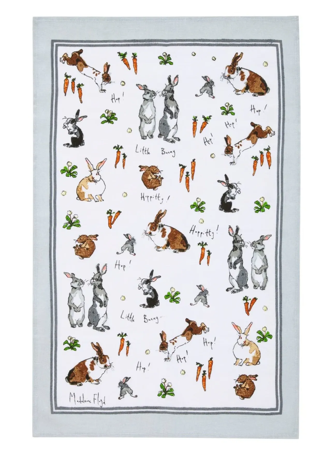 Hippity Hoppity Bunnies Cotton Tea Towel