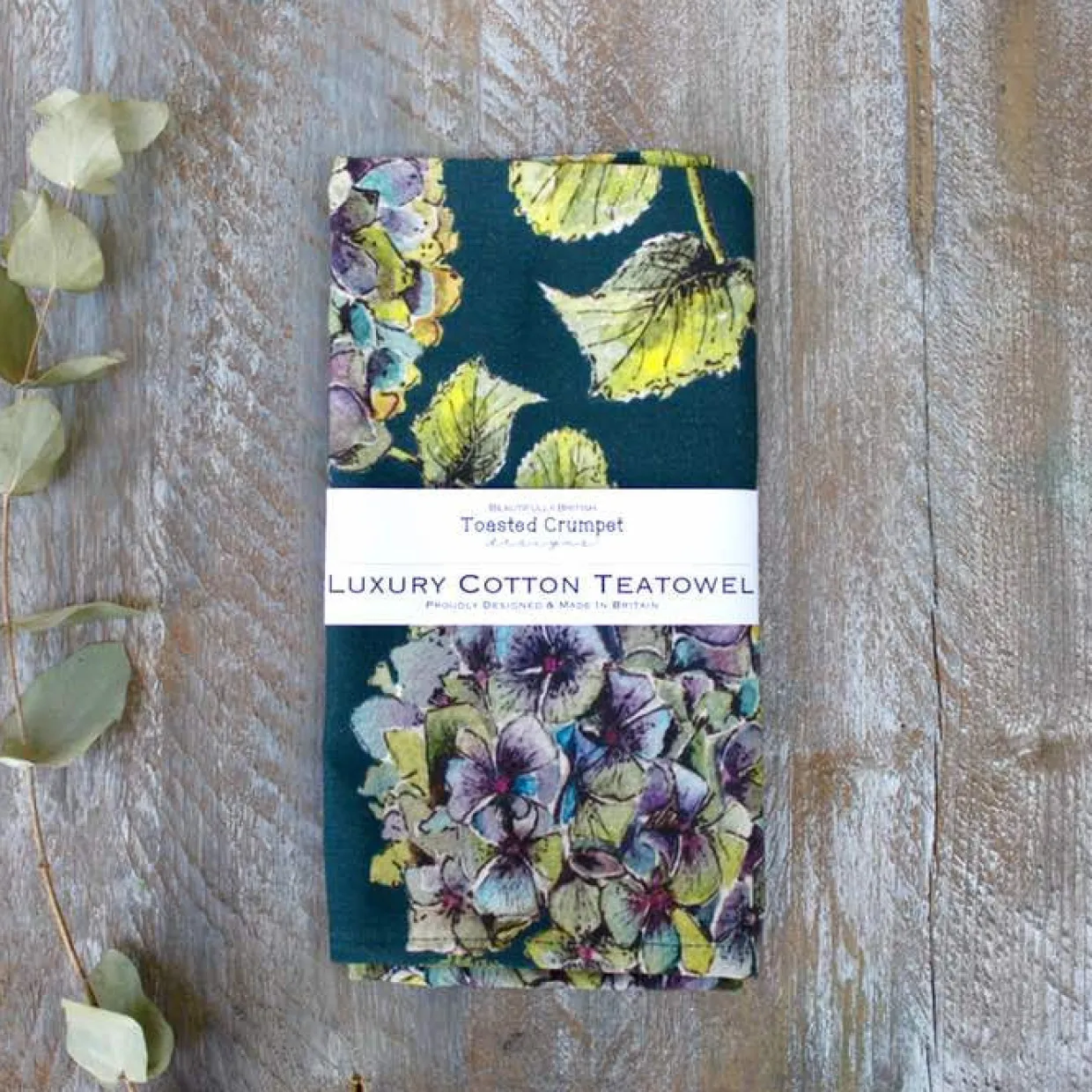 Hydrangea Noir Tea Towel