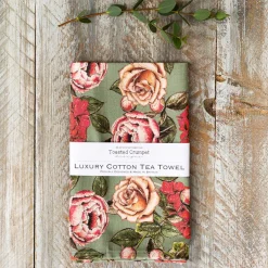 In Full Bloom (Vintage Green) Tea Towel