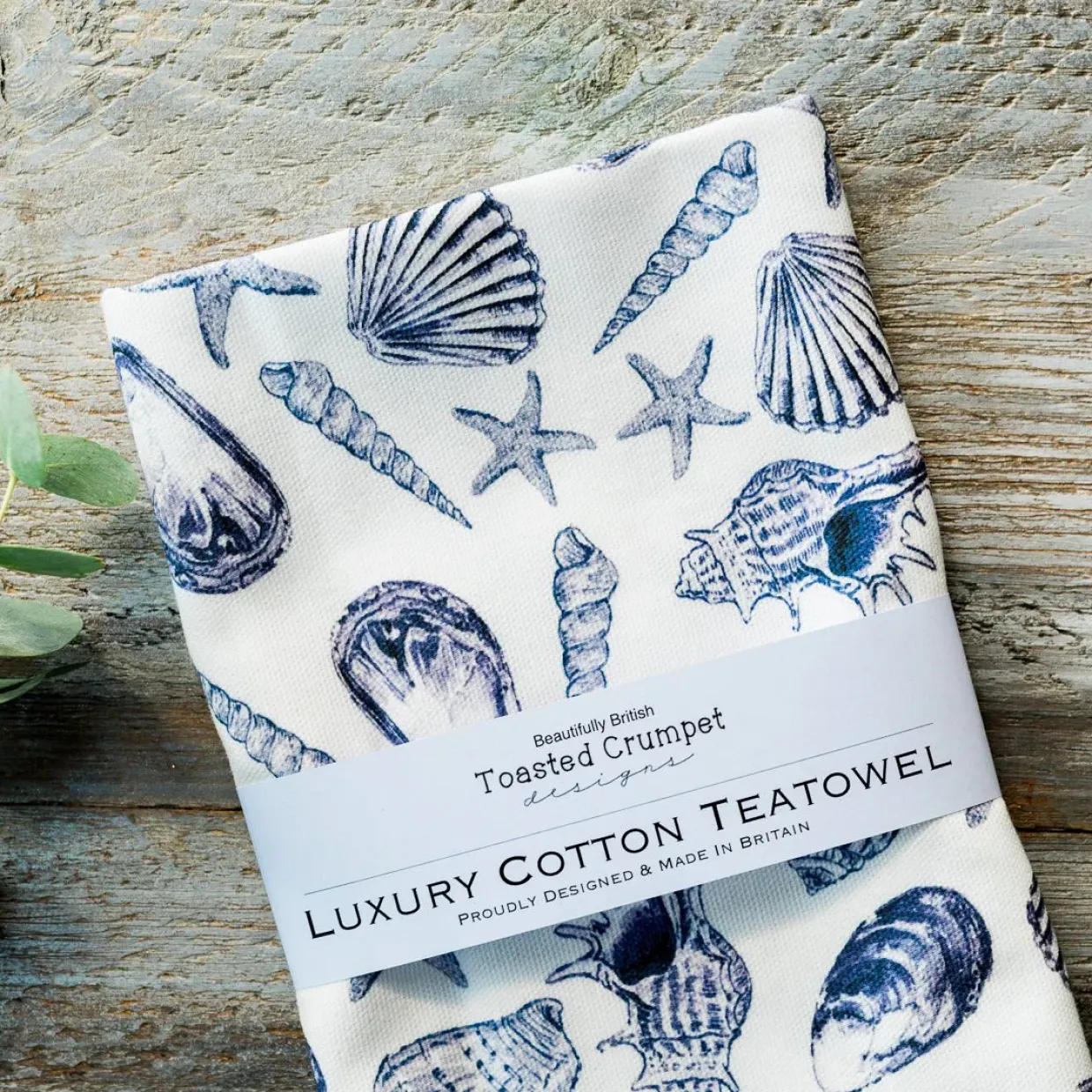 Inky Shells Tea Towel