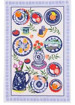 Mediterranean Plates Tea Towel