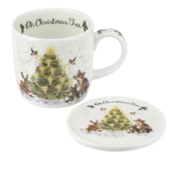 Oh Christmas Tree' Fine Bone China Mug & Coaster Set