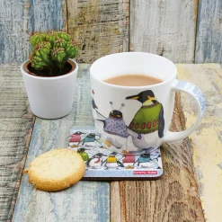 Penguins In Pullovers Bone China Mug (Boxed)