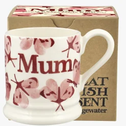 Pink Cabbage White Butterfly Mum 1/2 Pint Mug Boxed