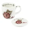 Purrfect Christmas Fine Bone China Mug & Coaster Set