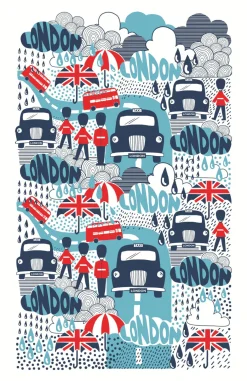 Rainy Days Cotton Tea Towel