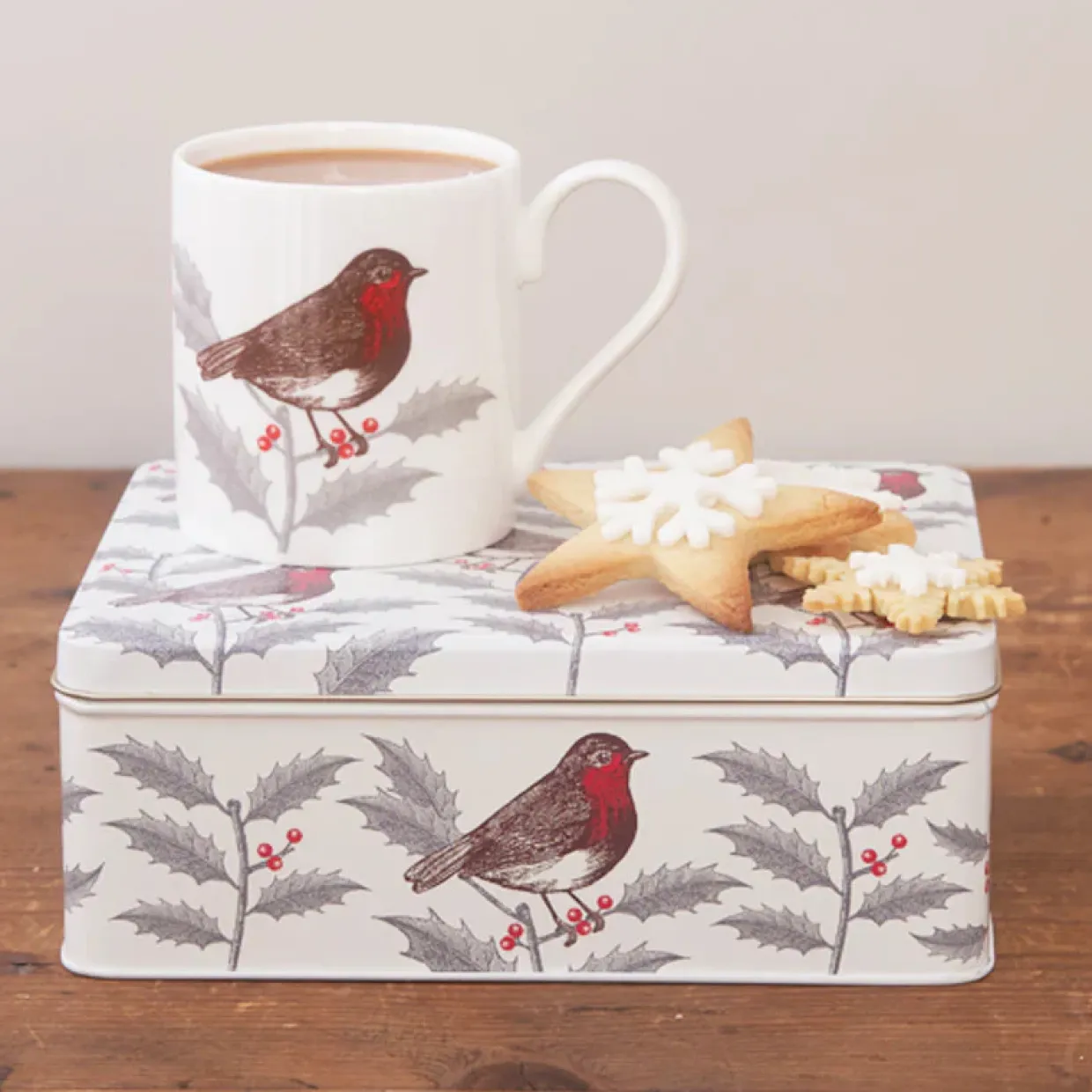 Robin & Holly Bone China Mug