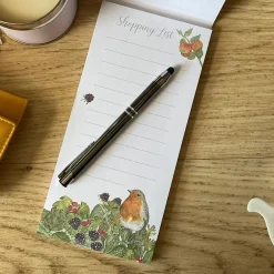 Robin In Hedgerow Shopping List Pad