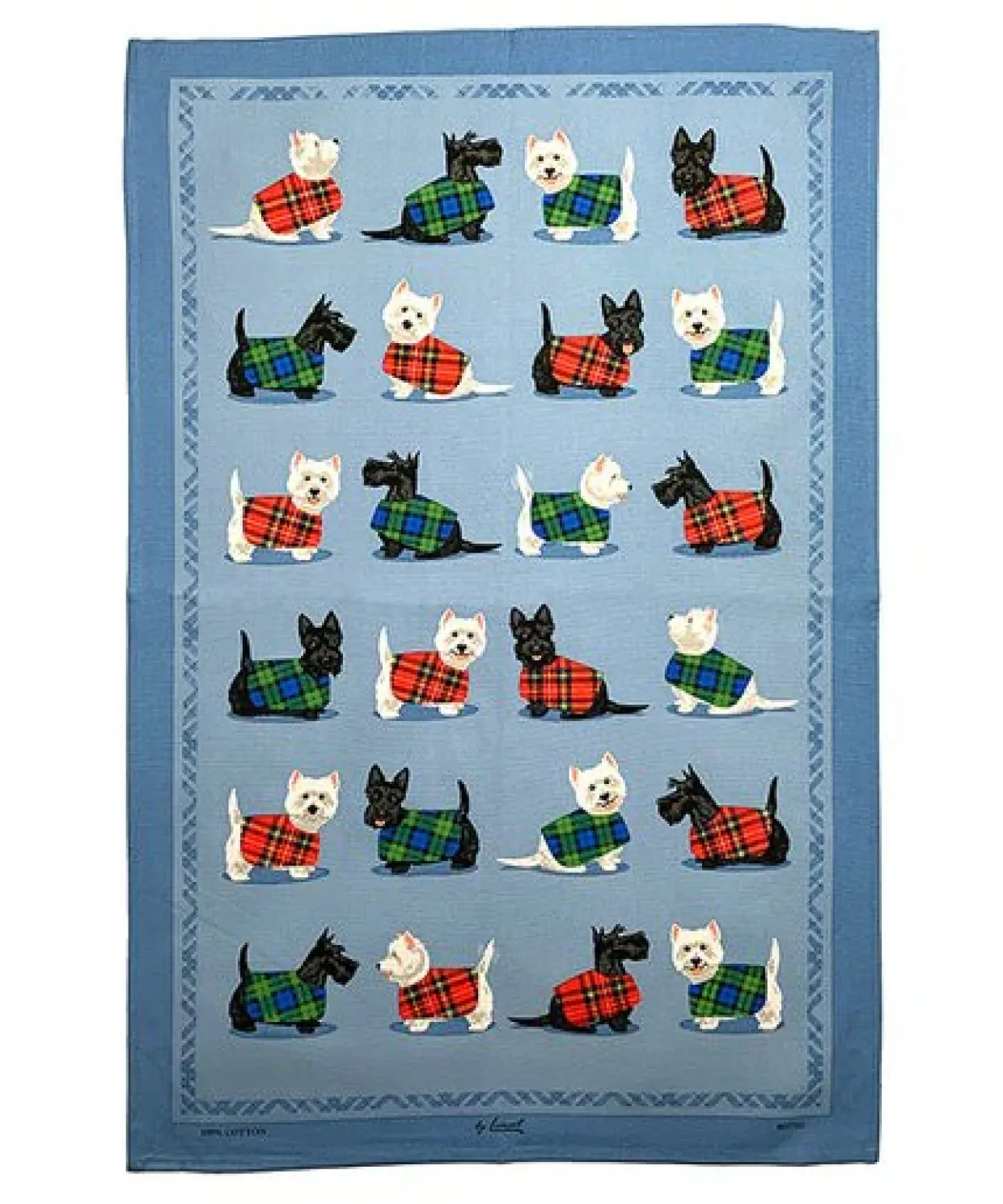 Scottie And Westie Tea Towel