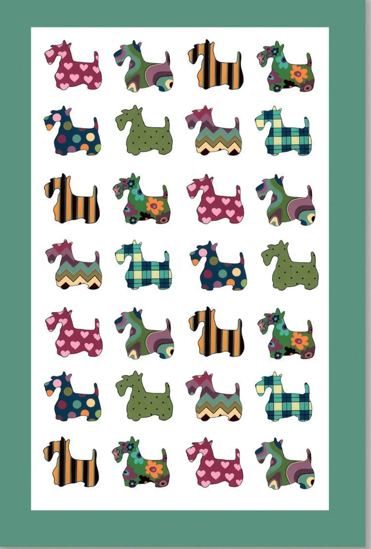 Scottie Patterns Tea Towel