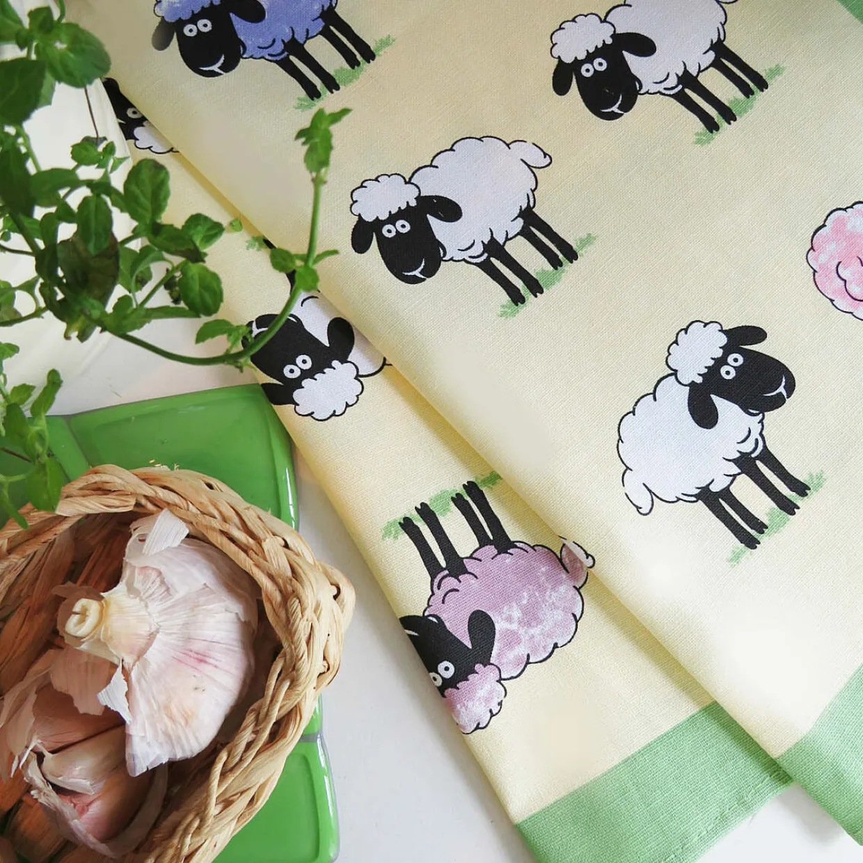 Sheepish Linen/Cotton Tea Towel