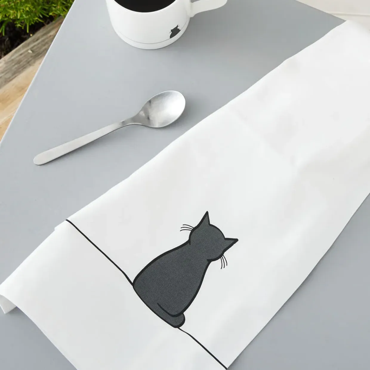 Sitting Cat Tea Towel