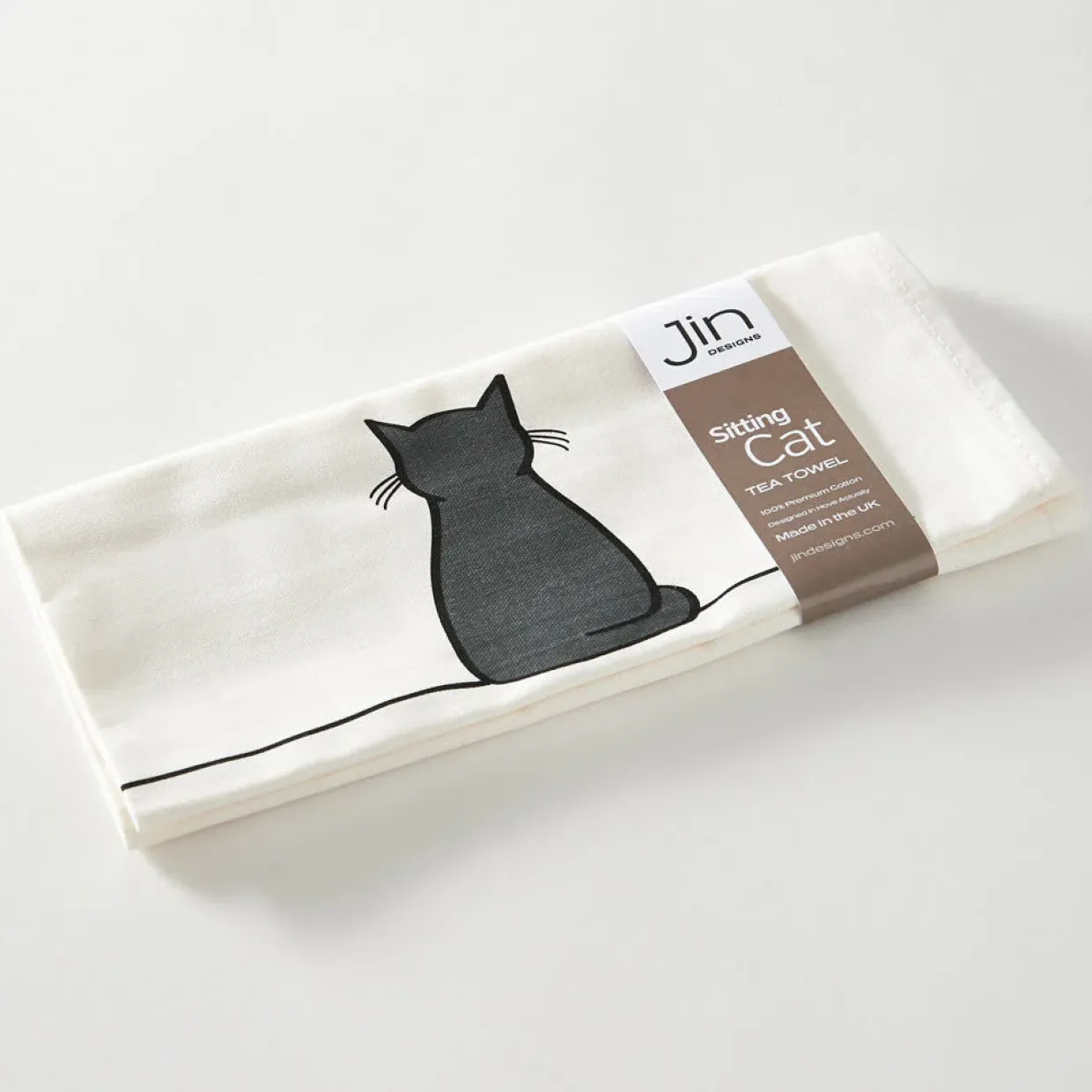 Sitting Cat Tea Towel