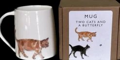 Two Cats And A Butterfly Mug