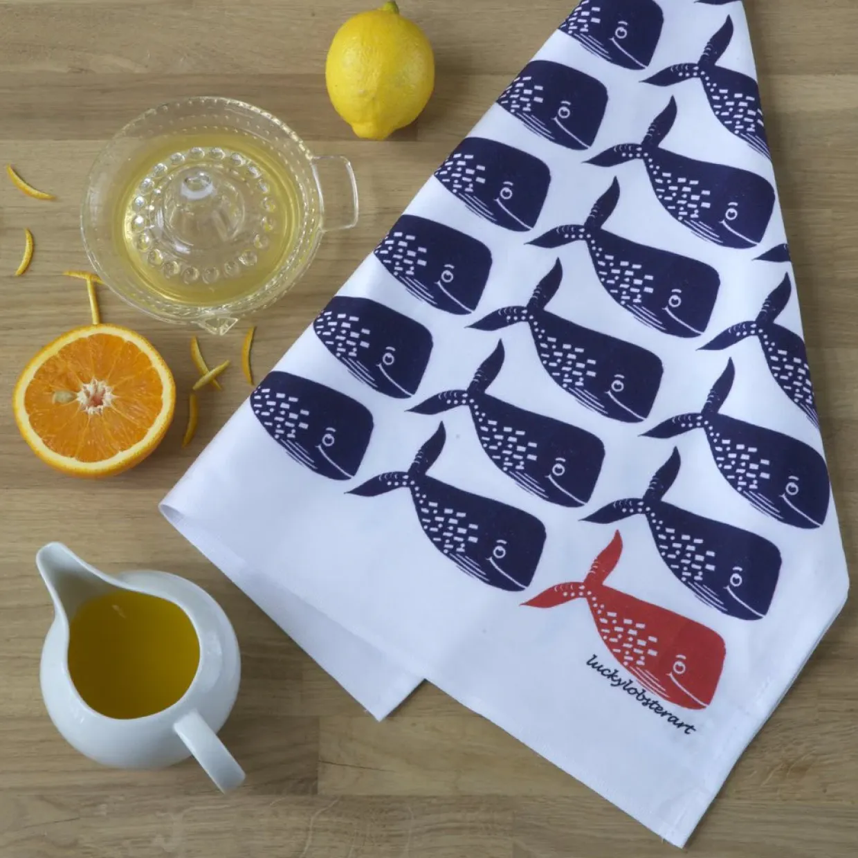Whale Tea Towel