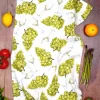 White Wine Tea Towel By Corinne Alexander